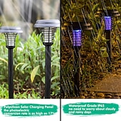 economico Illuminazione vialetto-Lampada repellente per insetti, impermeabile, con luce solare, per esterni, per interni ed esterni, per giardino, patio, luce viola e bianca.