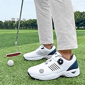 economico Scarpe da Golf da Uomo-scarpe da golf da uomo bianche e blu con tomaia in mesh traspirante: comfort e stabilità di alta qualità per gli appassionati di golf