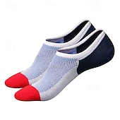 billiga herrstrumpor-Herr 4 Par Multipack Socka Löparstrumpor Vardagliga strumpor Svart Vit Färg Färgblock Semester Sport &amp; Utomhus Dagligen Grundläggande Medium Vår Höst Mode Ledigt