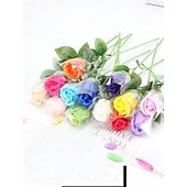 preiswerte Künstliche Pflanzen &amp; Blumen-einzelne künstliche Seifenblume in einem kreativen transparenten Geschenkbeutel, ideal als Geschenk zu Weihnachten, zum Muttertag, zum Geburtstag, zur Hochzeit, zum Valentinstag, zum Jahrestag, zum