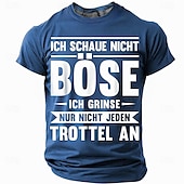 ieftine Tricouri amuzante pentru bărbați-Bărbați Argou amuzant Germană Tricou Manșon scurt Tricou Tipărire 3D Stil Nautic Cămașă Modă Zilnic De Bază Stradă Casual Zilnic Negru Roșu-aprins Albastru piscină Vară Primăvară Toate Sezoanele
