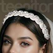 baratos Acessórios de penteados-1 peça faixa de cabeça com contas de strass, faixa elástica de cabelo para mulheres e meninas, acessórios de cabelo 20-26,8&#039;&#039; multicoloridos