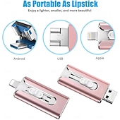 cheap Tool Accessories-USB 8 Pin USB 3.0 4 in 1 Mobile Phone Computer U-Disk with Type-C Adapter, Memory Stick Storage for Easily Backup Photos Videos, Plug and Play