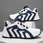 abordables Zapatillas Informales-Zapatillas deportivas blancas y rojas para hombre con cierre boa: de alto rendimiento, elegantes, ideales para correr, gimnasio y ropa informal.