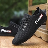voordelige Herensneakers-Grijze mesh sneakers voor heren met ademend bovenwerk en vetersluiting - lichtgewicht, comfortabel, geschikt voor dagelijks gebruik en een actieve levensstijl