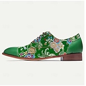 baratos Calçados de Declaração-Homens Sapatos sociais Pele PU Tecido Jacquard Respirável Confortável Antiderrapante Com Cadarço Verde Verão Primavera