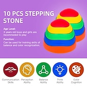 cheap Outdoor Activity-OMNISAFE Kids Balance Stepping Stones - Non-Slip Textured Surface &amp; Rubber Edges  Indoor/Outdoor Obstacle Course Toy for Coordination, Strength &amp; Sensory Training