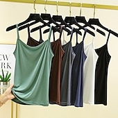 ieftine Top simplu-Pentru femei Camisole Tank Top Culoare solidă Zilnic Fără manșon Stil Nautic Topuri obișnuite Zilnic Fără Spate Albastru Deschis Gri Fier Albastru denim Verde matcha Negru Vară