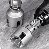 cheap Screwdrivers-Integrated Internal &amp; External Pipe Threading Tool Kit for Electric Drill Thread Cutter, 1/2 and 3/4 Compatible, Applicable to PVC/PPR/PE Pipes (3/4&quot;)