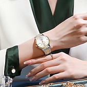 abordables Montres à quartz-Montre femme 706 en acier inoxydable étanche – design rétro ultra fin, cadran lumineux, montre-bracelet à quartz élégante pour le travail et le quotidien