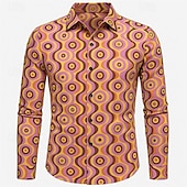 preiswerte Oberteile-Retro Vintage 1970er Hemd Disco Geometrisch Herren Halloween Karneval Pride Parade Pride-Monat Festival Erwachsene Hemd
