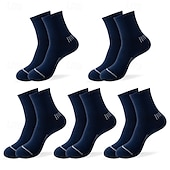 economico calzini da uomo-Per uomo 5 Paia Pacchi Multipli Calzini Calzini da Corsa Calzini Casual Nero Bianco Colore A righe Vacanza Sport &amp; Outdoor Quotidiano Base Medio Primavera Autunno Moda Casual