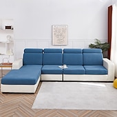abordables Funda de sofá-Funda de cojín elástica para sofá, funda elástica para sillón seccional, sofá de dos plazas, 4 o 3 plazas, forma de L, sólida, suave, duradera, lavable
