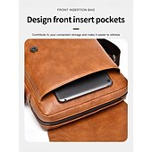 economico Borselli da uomo-Borsa a tracolla da uomo in similpelle – borsa a tracolla vintage con fibbia e tasca con cerniera, elegante e pratica per lavoro, viaggi e uso quotidiano – regalo perfetto per la festa del papà