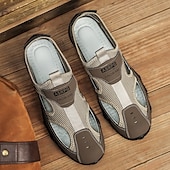 billiga Avslappnade sandaler-Herrsandaler Bruna Mesh-utomhussandaler med justerbara remmar och vadderad sula för vandring, strand och sommaräventyr