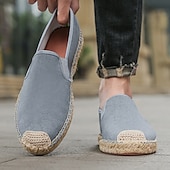 billiga Slip-ons och loafers till herrar-herrblå espadriller med slip-on-sula i jute – lätta och andningsbara skor för varmt väder
