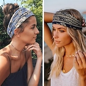 economico Accessori per acconciature-Fasce per capelli da donna in stile boho, elastiche, antiscivolo, larghe e spesse, in tessuto morbido, alla moda, accessori per capelli corti da donna.