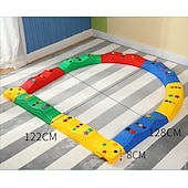 baratos Atividade ao Ar Livre-Jogos de chão Montessori para áreas internas/externas - prancha de equilíbrio com design circular para crianças &amp;brinquedo de ponte de madeira para condicionamento físico pré-escolar &amp;treinamento de