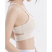 abordables Soutiens-gorge de sport &amp; gilets-Femmes Couleur Unie Soutien-gorge de tennis Sans manches Dos nu Résistant aux Chocs Évacuation de l&#039;Humidité Respirant Tennis Le golf Jogging Col en U Dos à Lanières Noir Blanche Jaune Vêtements de