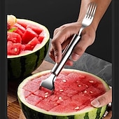 cheap Fruit &amp; Vegetable Tools-3 pcs Watermelon Knife, Melon Fork, Fruit Tool 2-in-1, Stainless Steel Silver Multiple items, Used for kitchen family camping