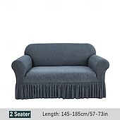 economico Copridivano-Copridivano 1 pz con dettagli a balze, alla moda, elastico, aderente, in poliestere e spandex, stile copridivano, elasticizzato, lavabile in lavatrice, stampa reattiva - adatto per poltrone