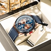 abordables Relojes de Cuarzo-Reloj de cuarzo multifunción para hombre, nuevo, resistente al agua, con luz nocturna y cronómetro, a la moda y para tiempo libre, 862
