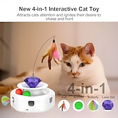 お買い得  猫用おもちゃ-猫じゃらし インタラクティブトイ ととも​​に 充電式 ペットフレンドリー 耐用的 自動 のために 猫用 屋内 ペットプレイ