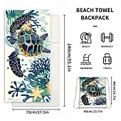 cheap Beach Towel Sets-Quick Dry Pool Towels,2 in 1 Beach Towel Absorbent Camping Towels Fold in a Bag Storage Bag,Foldable,For Pool,Bathroom,Camp