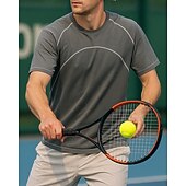levne Pánská košile-US Open Pánské Jednobarevné Sportovní košile Tenisové tričko Krátké rukávy Kontrastní vazba Ter Emen Odvod vlhkosti Prodyšné Tenis Golf Pickleball Černá Žlutá Šedá Oblečení na tenis