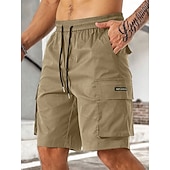 cheap Outdoor-Men&#039;s Cargo Shorts Outdoor Shorts Bermuda shorts Running Shorts Casual Shorts Elastic Waist Multi Pocket Straight Leg Plain Breathable Knee Length Outdoor Casual Daily Fashion Streetwear Khaki