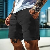 economico Pantaloncini casual-Per uomo Pantaloncini Waffle Shorts Pantaloncini Estivi Pantaloncini casual Tasca Coulisse Elastico in vita Semplice Comodità Traspirante Corto All&#039;aperto Vacanza Canotta sportiva Casual Nero Bianco