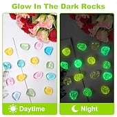  100 ks bling svítící kameny svítící zahradní oblázky třpytivé světelné kameny svítící kameny do zahrady, venkovní svítící kameny na trávník, terasu, chodník, příjezdovou cestu