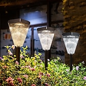 cheap Pathway Lights &amp; Lanterns-Solar Pathway Lights for Outside Super Bright Solar Driveway Lights Outdoor Waterproof Auto On/Off Solar Garden Fence Lights Solar Powered Post Landscape Decor Lighting for Path Yard Walkway