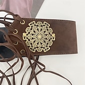 abordables ceinture-Ceinture Femmes PU Café Ceinture Taille Rue Quotidien Couleur Unie