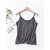 ieftine Top simplu-Pentru femei Camisole Tank Top Culoare solidă Zilnic De Bază Casual Fără manșon Cu Bretele Topuri obișnuite Zilnic Fără Spate Negru Alb Roz Îmbujorat Bleumarin Trifoi Vară