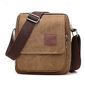 abordables Sacs pour homme-sac messager en toile pour homme - petit sac à bandoulière durable avec bandoulière réglable pour les voyages et l&#039;utilisation quotidienne