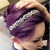 baratos Acessórios de penteados-1 peça faixa de cabeça com contas de strass, faixa elástica de cabelo para mulheres e meninas, acessórios de cabelo 20-26,8&#039;&#039; multicoloridos