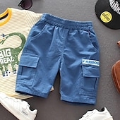 halpa Alaosat-Lapset Poikien Shortsit Tasku Yhtenäinen väri Soft Comfort Shortsit Koulu Perus Valkoinen Keltainen Sininen Keski vyötärö