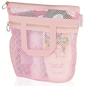 cheap Luggage &amp; Travel Storage-Beach Bag Mesh Shower Bag,Portable Shower Caddy Transparent Mesh Cosmetic and Toiletry Travel Organizer, Lightweight Mesh Sandproof Bag for Beach, Bathroom, or Gym – 3 Colors