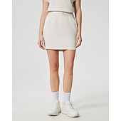 baratos Saias e Skorts Femininos-Aberto dos EUA Mulheres Cor Sólida Saia de tênis Com Cordão Pavio Humido Respirável Tênis Golfe Pickleball Preto Branco Rosa claro Roupas de tênis