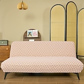 ieftine Cuvertură Canapea-huse de canapea, husă futon pentru canapea extensibilă fără brațe, husă elastică pentru canapea extensibilă fără brațe, model jacquard din spandex, caracteristică elastică pentru canapea extensibilă pliabilă