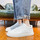 economico Sneakers Casual-sneakers casual bianche da uomo con chiusura a lacci e suola comoda – scarpe eleganti per tutti i giorni per camminare e per il tempo libero