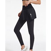 voordelige Vrouwenrokken en shorts-Dames Effen Tennisrok met legging Geplooid Zijzakken Sneldrogend Tennis Golf Augurkbal Kleding Onderlichaam Zwart Blauw Grijs Tenniskleding