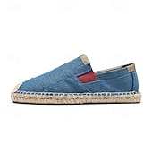 economico Slip-ons e mocassini da uomo-scarpe espadrillas slip-on da uomo rosse con suola in juta - scarpe estive comode e alla moda per l&#039;uso quotidiano