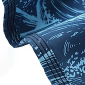 baratos Calções para Homem-Homens Calção Shorts de praia Com Cordão oceano Abstrato Arte abstrata Respirável Secagem Rápida Comprimento do joelho Ao ar livre Férias Casa Férias Estilo Étnico Azul Céu Azul Marinha Com Stretch