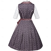 cheap Women-Oktoberfest Lace Dress Apron Dirndl Blouse Maid Bavarian German Munich Wiesn Women's Beer Festival Traditional Style Cloth