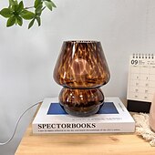 abordables lampe de chevet-Lampe champignon vintage, lampe de chevet en verre avec câble, lampe de table à intensité variable avec ampoule 3 couleurs, lampe de bureau rétro, veilleuse champignon, mini lampe LED pour bureau,