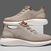 Χαμηλού Κόστους Ανδρικά Sneakers-Ανδρικά Αθλητικά Παπούτσια Τρέξιμο Περπάτημα Αθλητικό Καθημερινό ΕΞΩΤΕΡΙΚΟΥ ΧΩΡΟΥ PU Δέρμα Δίχτυ Αναπνέει Άνετο Αντιολισθητικό Δαντέλα μέχρι πάνω Μπλε Χακί Άνοιξη Φθινόπωρο Χειμώνας