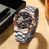 abordables Relojes mecánicos-Reloj de lujo de alta calidad para hombre, resistente al agua, luminoso, cronógrafo con fecha, reloj de acero inoxidable de cuarzo para hombre.