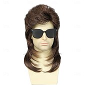 お買い得  歴史的なかつら-男性用マレットウィッグ 80年代 90年代 コスチューム 仮装 パーティー アクセサリー コスプレウィッグ ハロウィン 男性 x